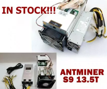 Bitmain btc Antminer asic S9 13.5T SHA256 + Psu