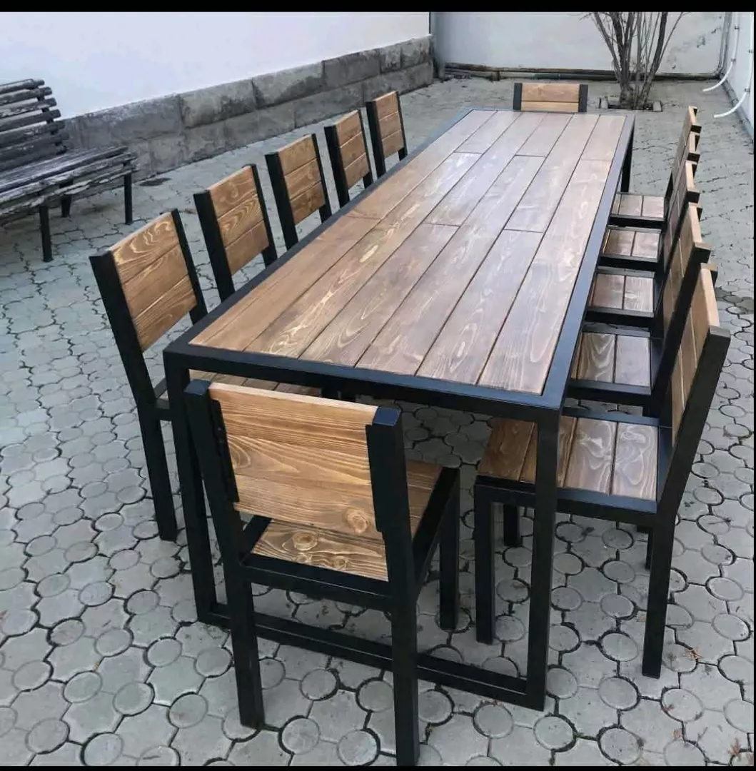 Wooden tables and chairs