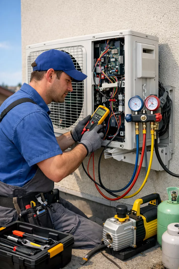 Air conditioner installation, gas filling, transpo