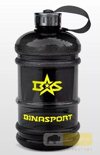 A canister-shaped bottle with a handle.