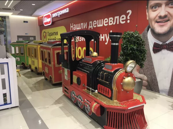 Аттракцион паровозик, аттракцион паровозик купить, рельсовый паровоз, поезд для парка 